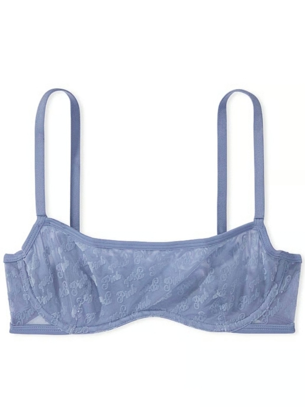 PINK Victoria's Secret Light Blue Lace Balcony Bra